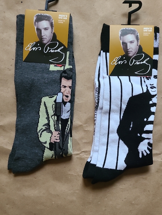 Elvis Presley Other - ELVIS PRESLEY Men’s Socks - Gray and White Graphic Crew Socks